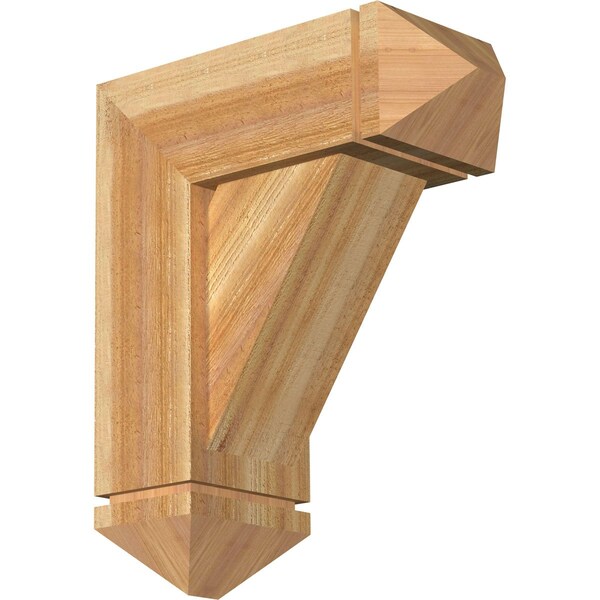 Ekena Millwork Traditional Arts and Crafts Rough Sawn Bracket w/ Offset Brace, Western Red Cedar, 8"W x 20"D x 24"H BKT0806X20X24TRA03RWR - main